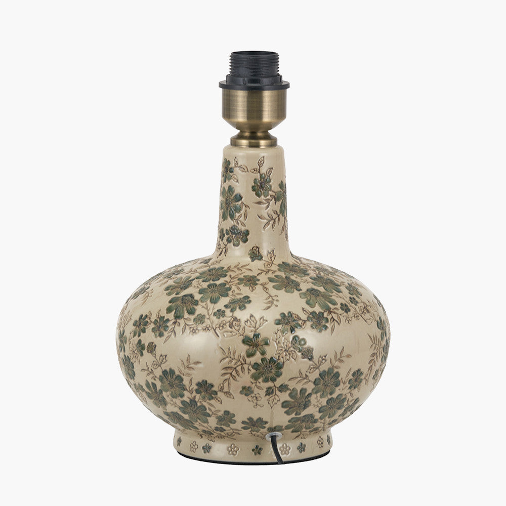 Maeve Green Floral Ceramic Table Lamp Base
