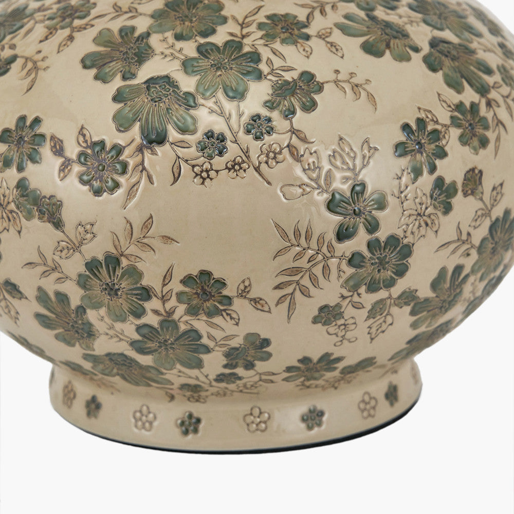 Maeve Green Floral Ceramic Table Lamp Base