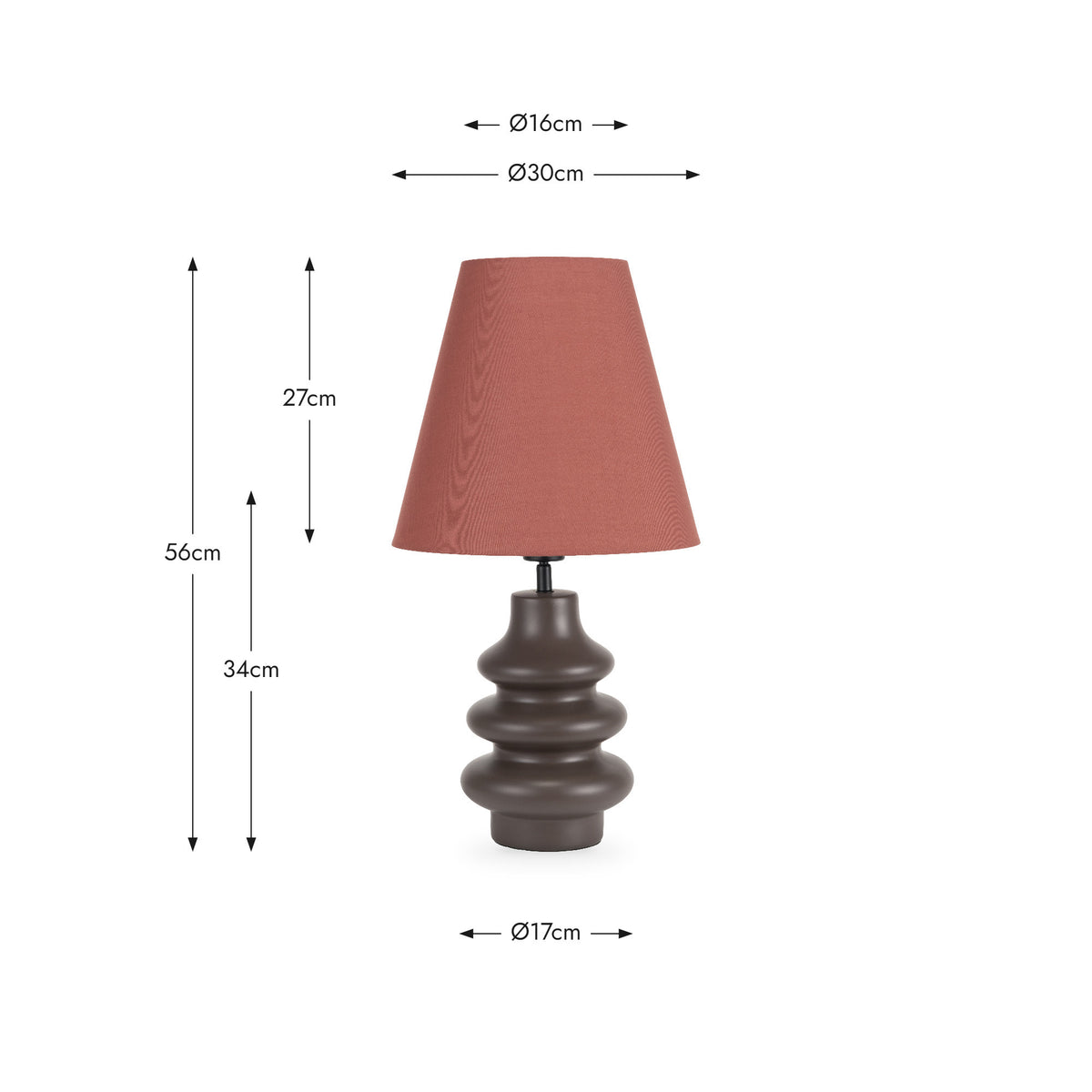 Aylin Bitter Chocolate Gourd Ceramic Table Lamp