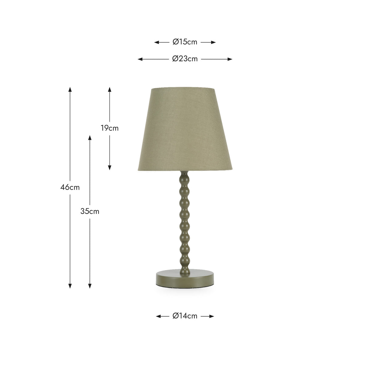 Sophia Olive Metal Bobble Table Lamp