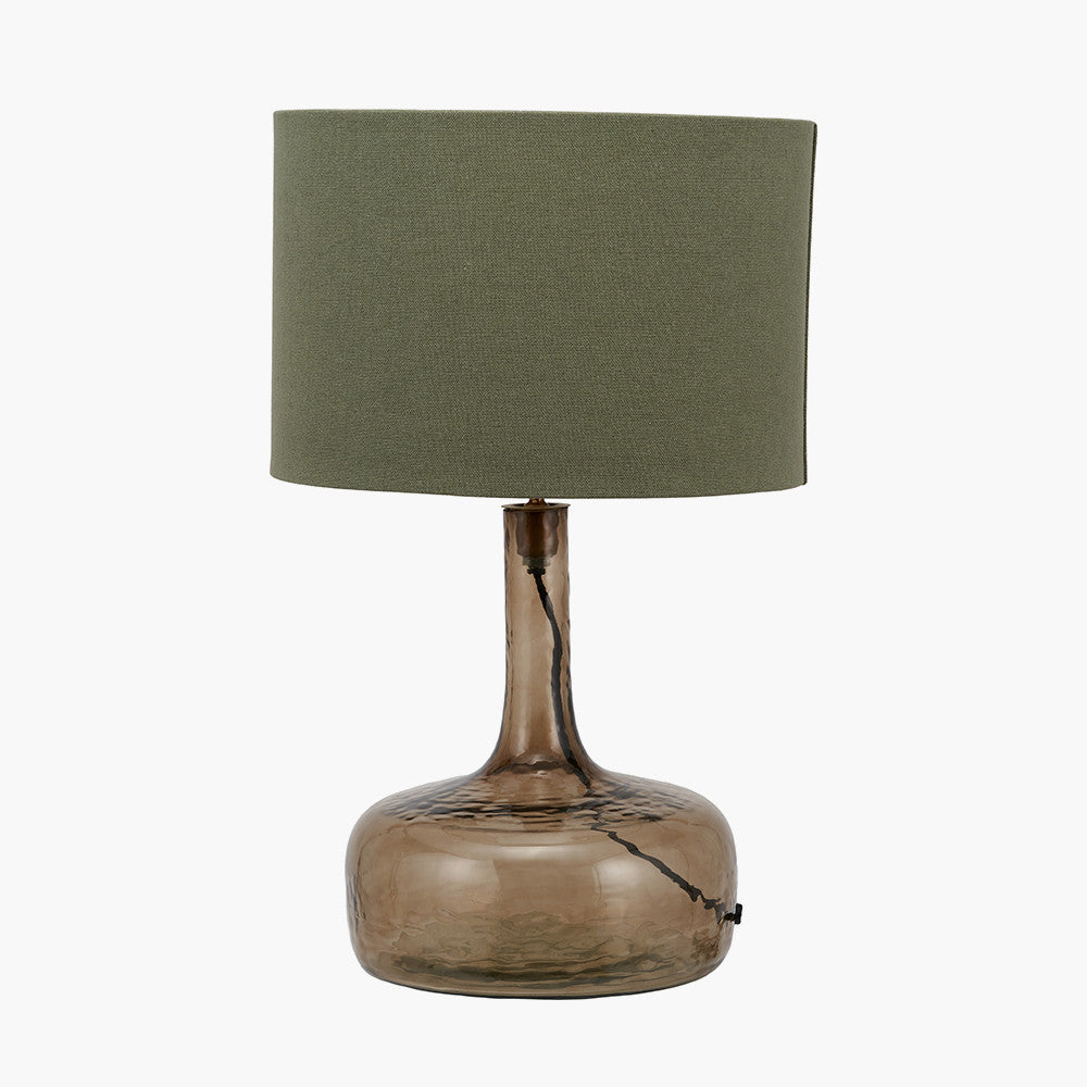 Avani Olive Glass Bottle Table Lamp
