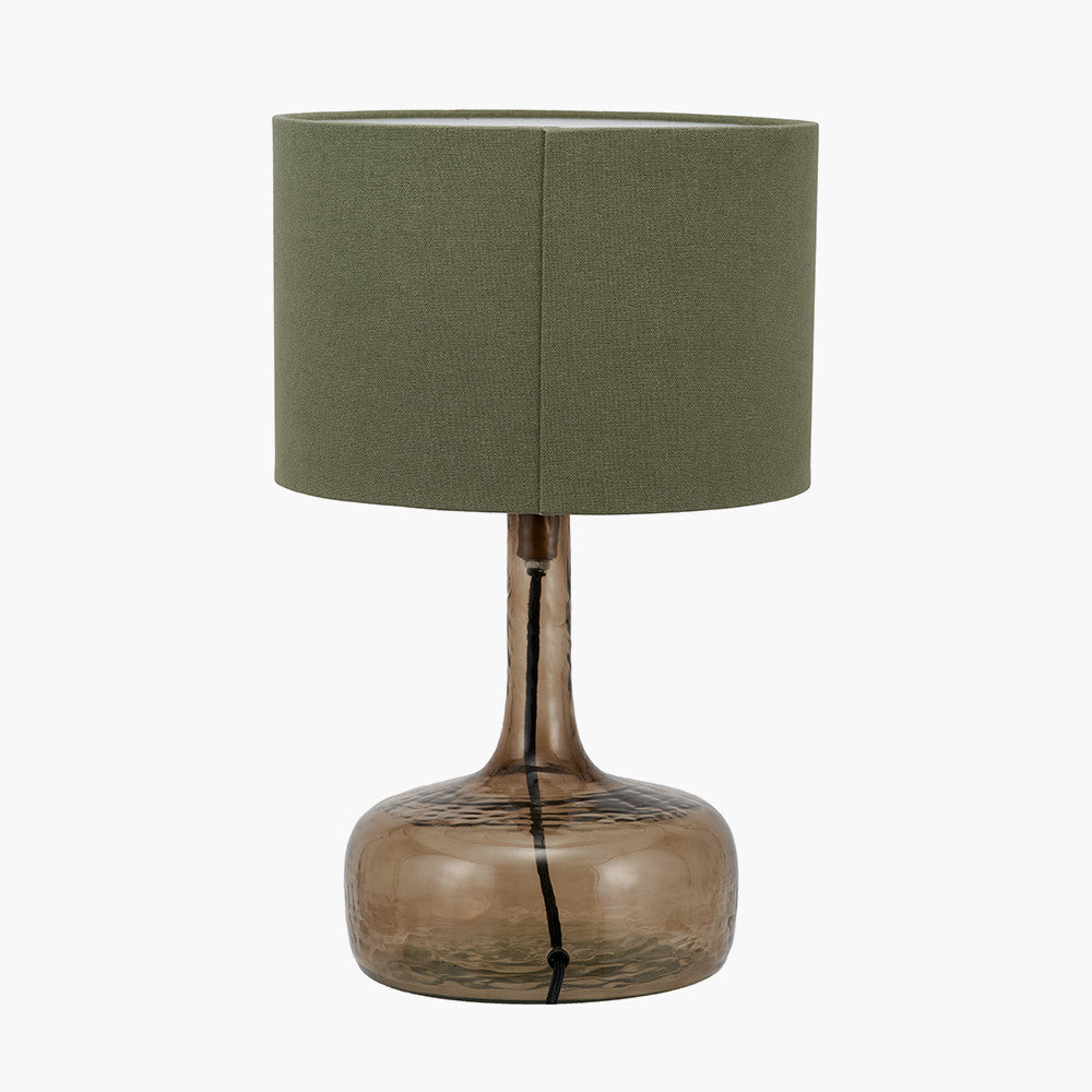 Avani Olive Glass Bottle Table Lamp
