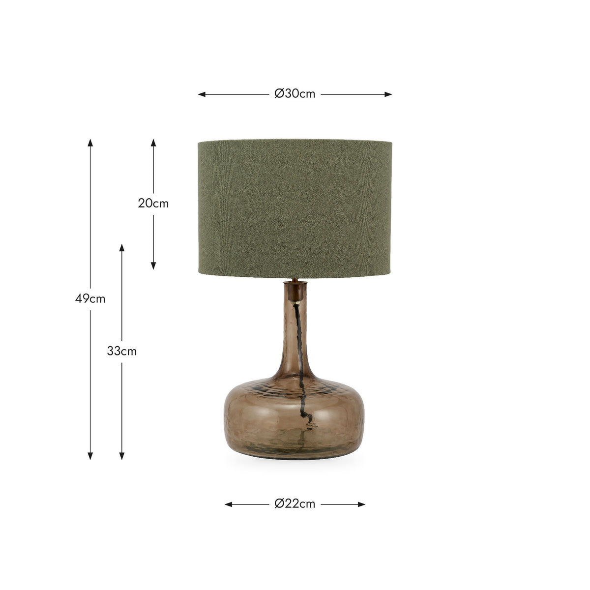 Avani Olive Glass Bottle Table Lamp