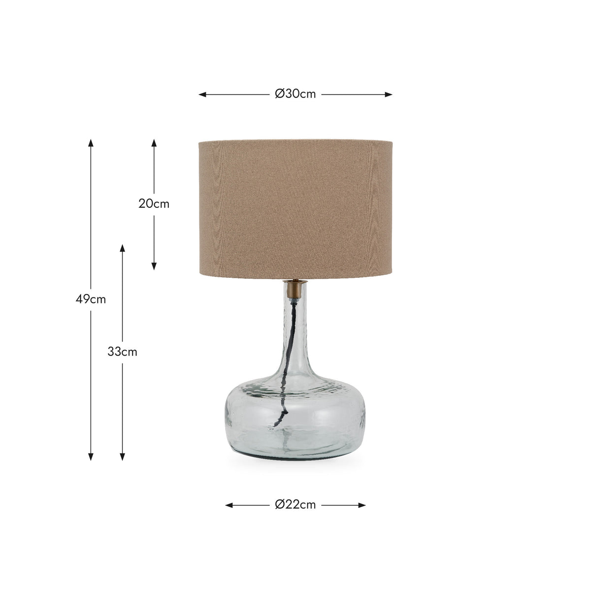 Avani Clear Glass Bottle Table Lamp