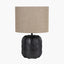 Khari Black Textured Wood Table Lamp