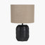 Khari Black Textured Wood Table Lamp
