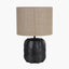 Khari Black Textured Wood Table Lamp