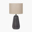 Kairo Black Tall Textured Wood Table Lamp