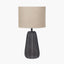 Kairo Black Tall Textured Wood Table Lamp