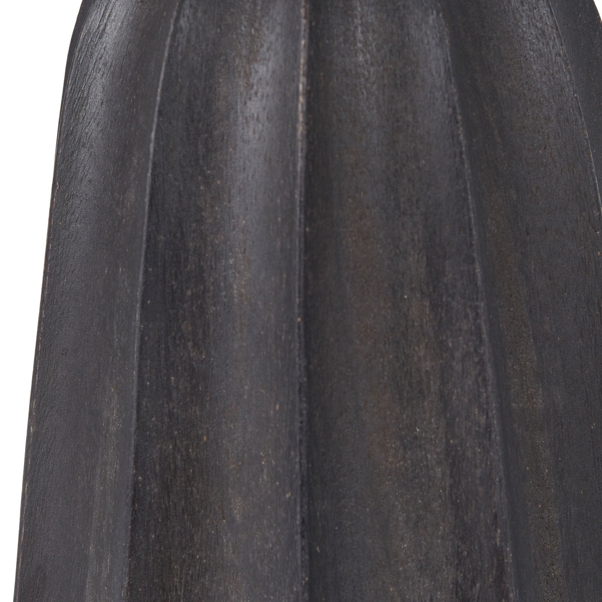 Kairo Black Tall Textured Wood Table Lamp