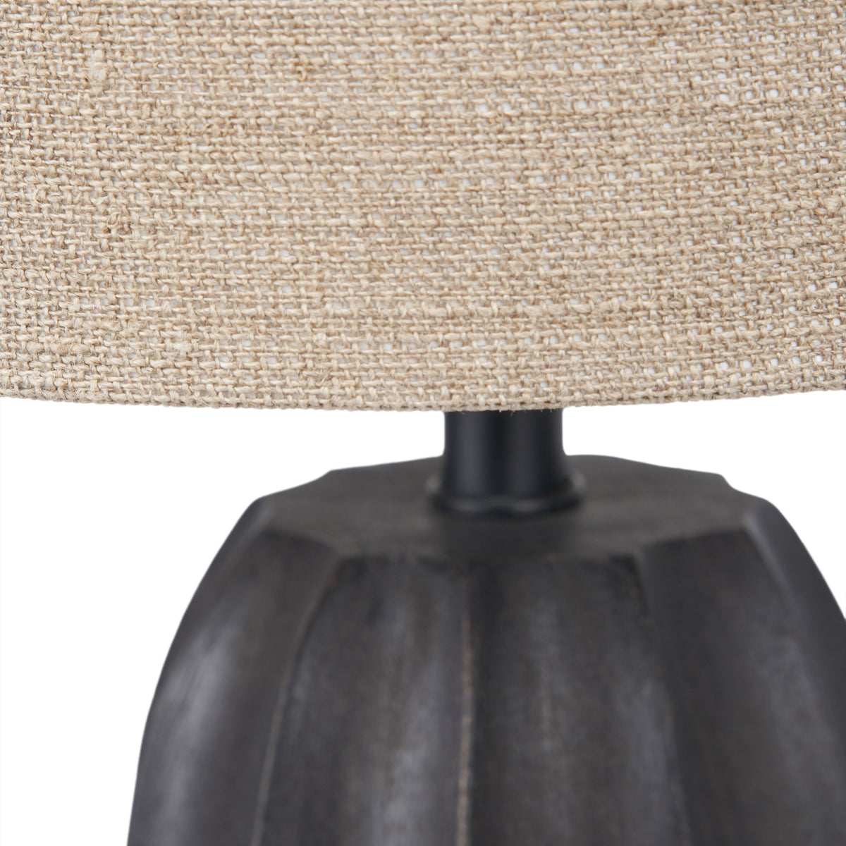 Kairo Black Tall Textured Wood Table Lamp