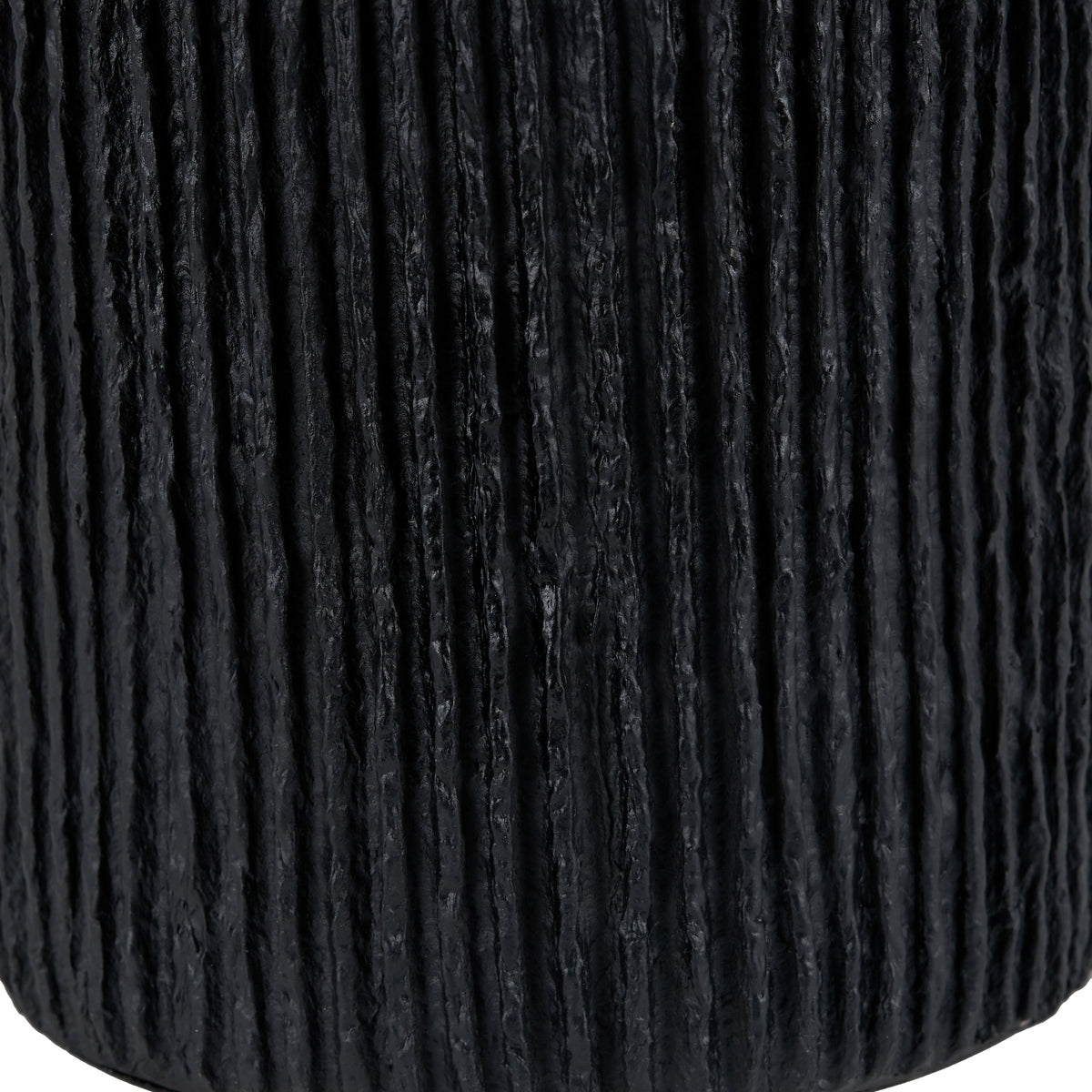 Ananya Black Paper Mache and Metal Textured Dome Table Lamp