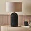 Ananya Black Paper Mache and Metal Textured Dome Table Lamp