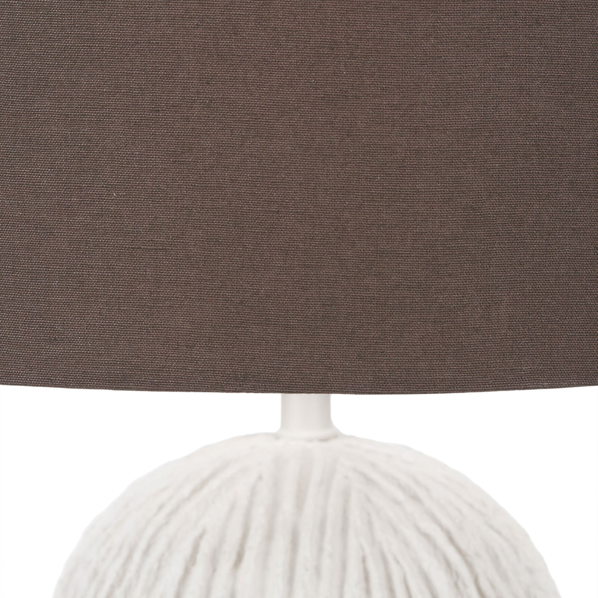 Ananya White Paper Mache and metal Textured Dome Table Lamp