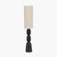 Sahana Black Ribbed Slim Wood Table Lamp