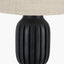 Sahana Black Ribbed Slim Wood Table Lamp