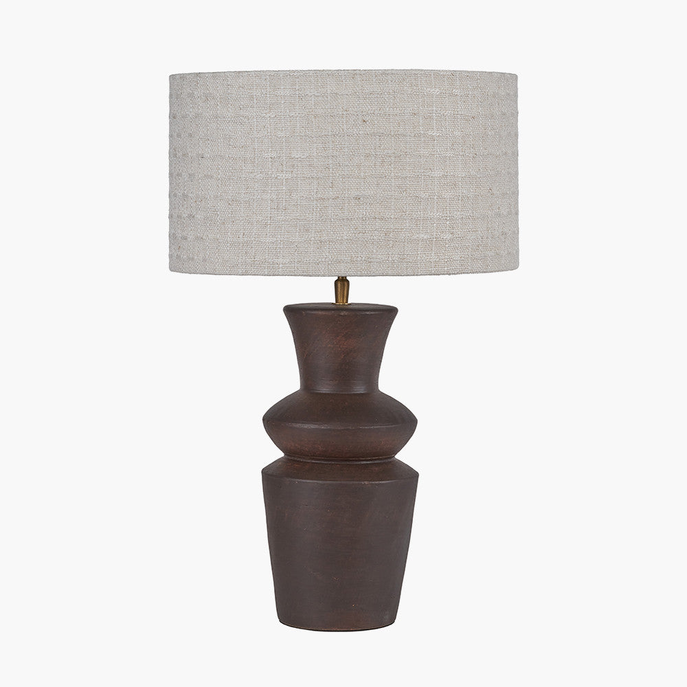 Aditi Dark Brown Curved Terracotta Table Lamp