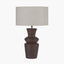 Aditi Dark Brown Curved Terracotta Table Lamp