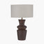 Aditi Dark Brown Curved Terracotta Table Lamp