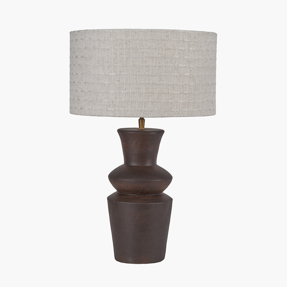 Aditi Dark Brown Curved Terracotta Table Lamp