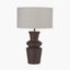 Aditi Dark Brown Curved Terracotta Table Lamp
