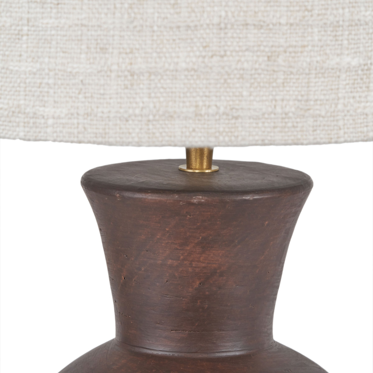 Aditi Dark Brown Curved Terracotta Table Lamp