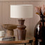 Aditi Dark Brown Curved Terracotta Table Lamp