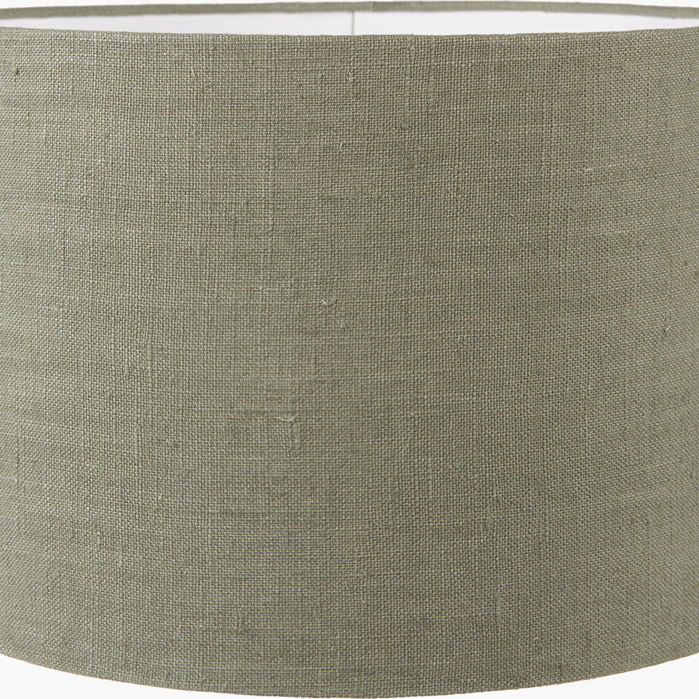 Juno Sage and Mist Ombre Glass Table Lamp with Edward 30cm Pistachio Green Linen Cylinder Lampshade
