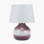 Juno Deep Plum Ombre Glass Table Lamp with Adelaide 35cm Ivory Tapered Cotton Mix Lampshade
