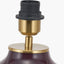 Juno Deep Plum Ombre Glass Table Lamp with Lino 30cm White Self Lined Linen Cylinder Lampshade
