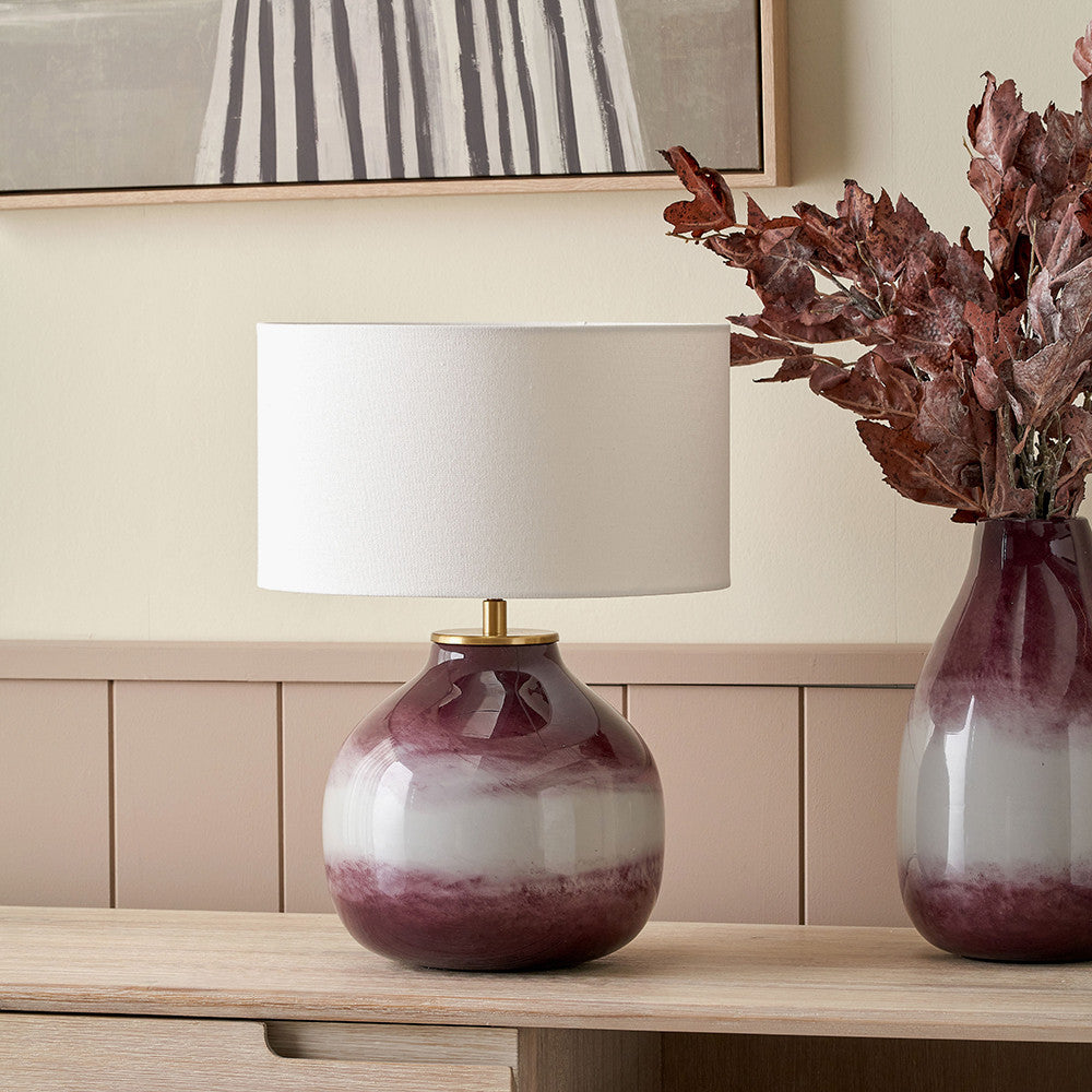 Juno Deep Plum Ombre Glass Table Lamp