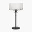 Clara Ribbed Glass Black Metal Round Table Lamp