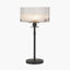 Clara Ribbed Glass Black Metal Round Table Lamp