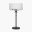 Clara Ribbed Glass Black Metal Round Table Lamp