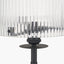 Clara Ribbed Glass Black Metal Round Table Lamp