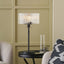 Clara Ribbed Glass Black Metal Round Table Lamp