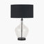 Rowen Clear Bottle Shaped Glass and Black Metal Table Lamp