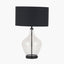 Rowen Clear Bottle Shaped Glass and Black Metal Table Lamp