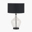 Rowen Clear Bottle Shaped Glass and Black Metal Table Lamp