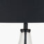 Rowen Clear Bottle Shaped Glass and Black Metal Table Lamp