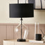 Rowen Clear Bottle Shaped Glass and Black Metal Table Lamp