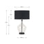Rowen Clear Bottle Shaped Glass and Black Metal Table Lamp