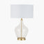 Rowen Clear Bottle Shaped Glass and Champagne Metal Table Lamp
