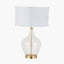 Rowen Clear Bottle Shaped Glass and Champagne Metal Table Lamp