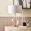 Rowen Clear Bottle Shaped Glass and Champagne Metal Table Lamp