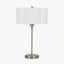 Seraphine Matt Antique Brass Metal and White Cotton Mix Scallop Shaded Table Lamp
