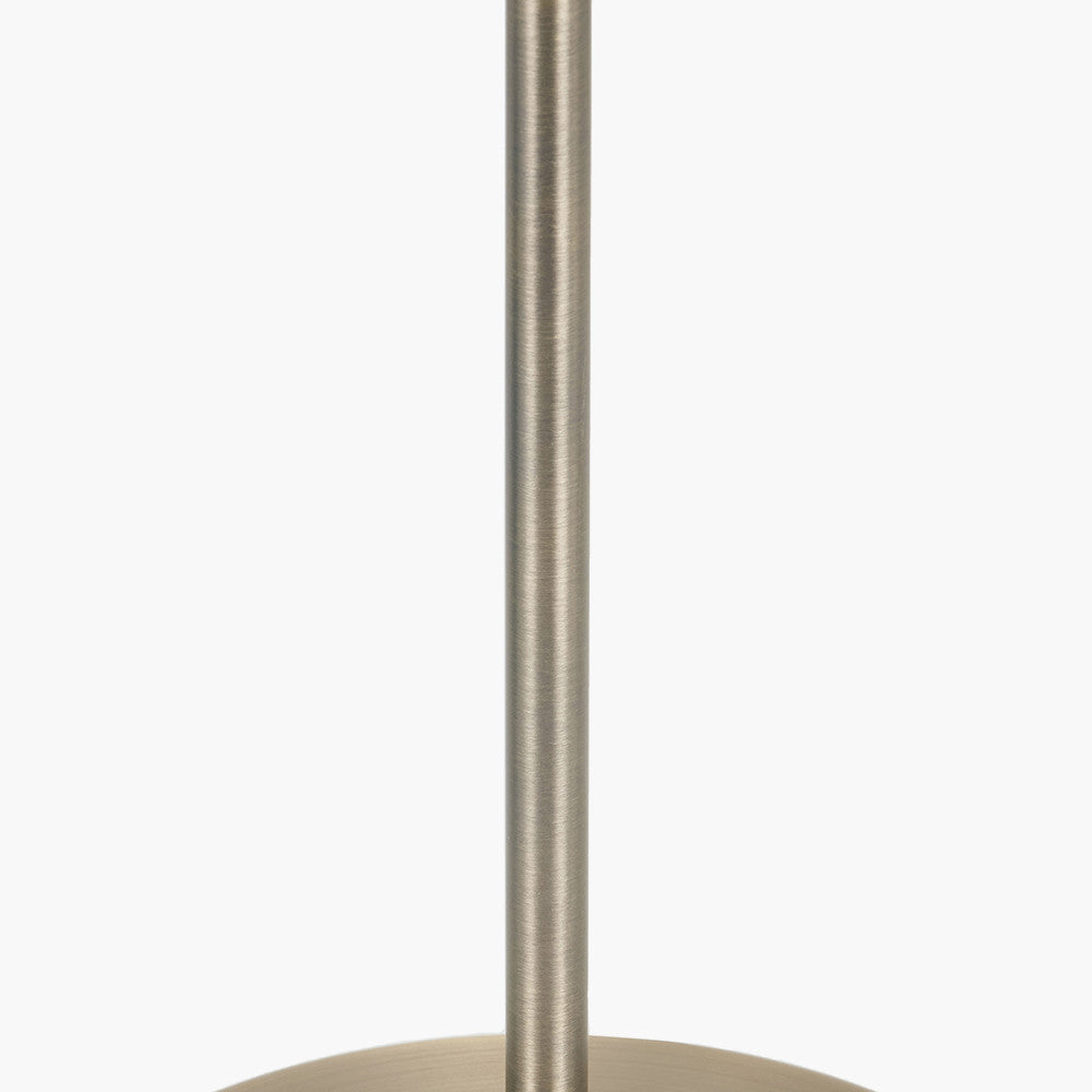 Seraphine Matt Antique Brass Metal and White Cotton Mix Scallop Shaded Table Lamp