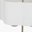 Seraphine Matt Antique Brass Metal and White Cotton Mix Scallop Shaded Table Lamp
