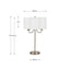 Seraphine Matt Antique Brass Metal and White Cotton Mix Scallop Shaded Table Lamp
