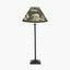 Everett Ribbed Metal Stick Table Lamp Base with Nala 40cm Green Safari Printed Empire Lampshade